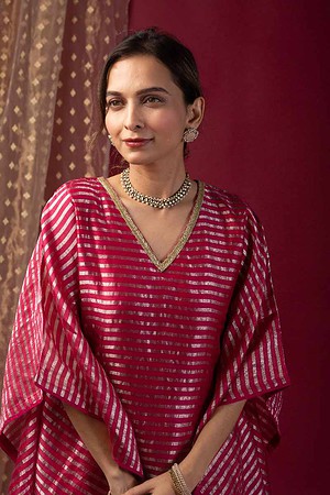 Image for Kusvaa Wkr031 Ekisha Chanderi Kaftan Featured New