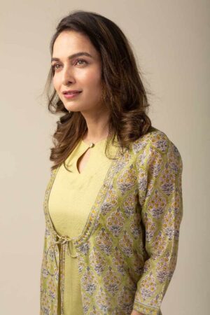 Image for Kusvaa Wkr036 Diyani Chanderi Straight Kurta Featured