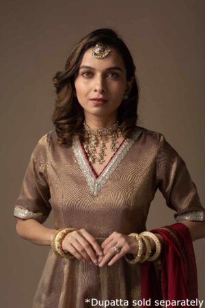 Image for Kusvaa Wkr038 Jiya Tissue A Line Kurta Featured