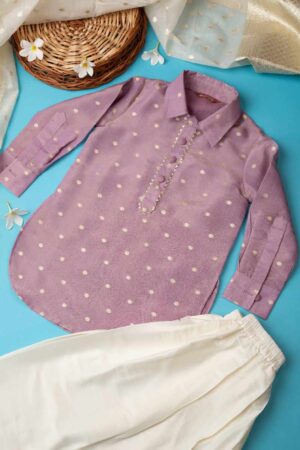 Image for Kusvaa Byw027 Mitansh Cotton Boys Kurta Pant Set Closeup