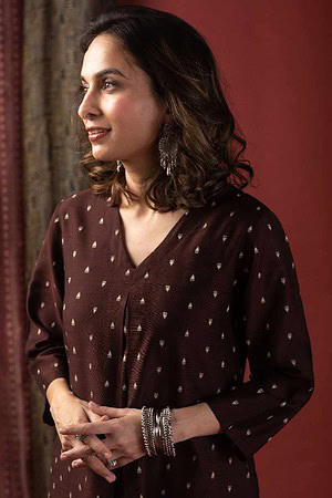 Image for Kusvaa Wkr046 Zayni Cotton Silk Kurta Featured