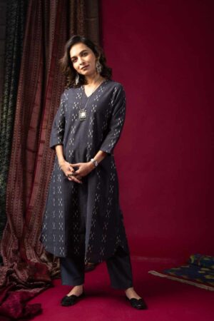 Image for Kusvaa Wkr060 Arohi Cotton Silk Kurta Side