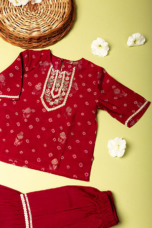 Image for Kusvaa Grw032 Rachna Muslin Girls Kurta Pant Set Front