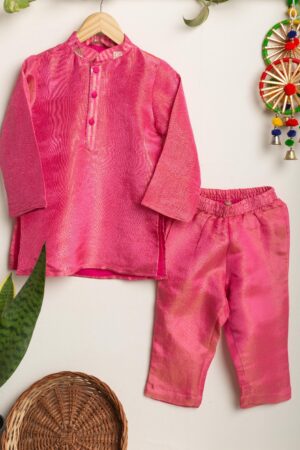 Image for Kusvaa Byw034 Rishav Tissue Viscos Boys Kurta Pant Featured
