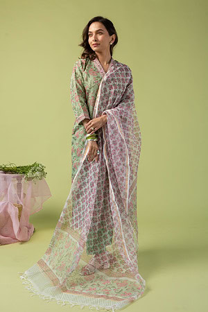 Image for Kusvaa Kds011 Sriya Kurta With Dupatta Set Sleeves
