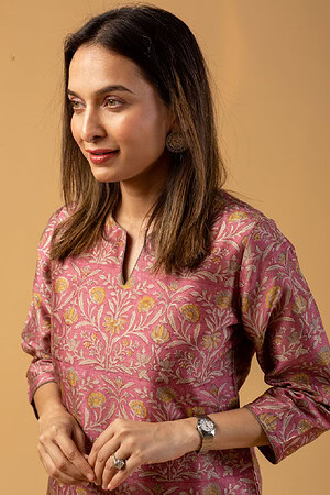 Image for Kusvaa Wkr110 Eesha Chanderi Straight Kurta Featured