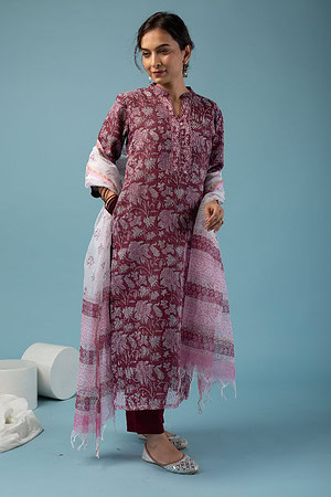 Image for Kusvaa Kds015 Tvisha Kurta With Dupatta Set Pattern New