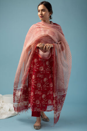 Image for Kusvaa Kds016 Sanbhi Kurta With Dupatta Set Side