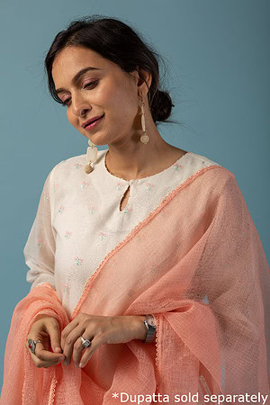 Image for Kusvaa Wkr140 Yamuna Chanderi Straight Kurta Featured