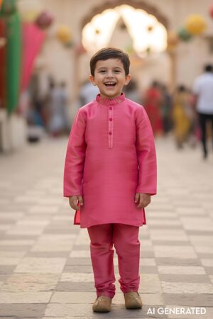 Image for Kusvaa Byw034 Rishav Tissue Viscos Boys Kurta Pant Model