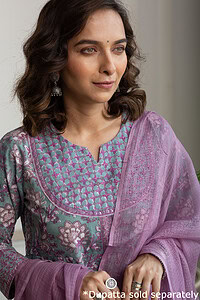 Image for Kusvaa Wkr171 Swara Cotton Handblock A Line Kurta Featured