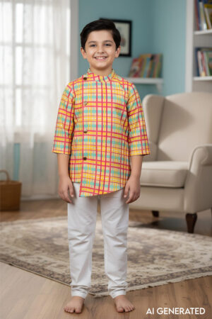 Image for Kusvaa Byw045 Hemanshu Cotton Boys Kurta Model