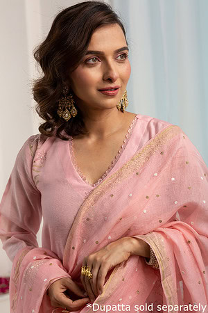 Image for Kusvaa Cood101 Srividya Chanderi Kurta Pant Set Featured