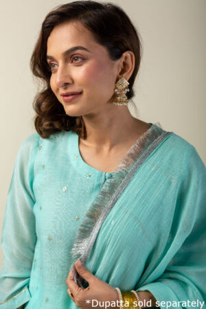 Image for Kusvaa Wkr178 Maya Chanderi Straight Fit Kurta Featured