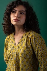 Image for Kusvaa Wkr198 Ishana Cotton Handblock Print Kurta Featured