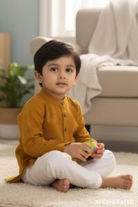 Image for Kusvaa Byw060 Shaurya Handloom Cotton Boys Shrit Model