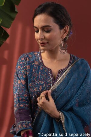 Image for Kusvaa Wkr218 Yukta Cotton Handblock Print Kurta Featured