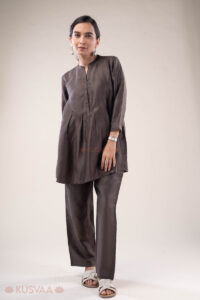 Image for Kusvaa Cood137 Sumedha Linen Satin Co Ord Set Side